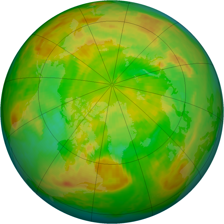 Arctic ozone map for 09 June 1988